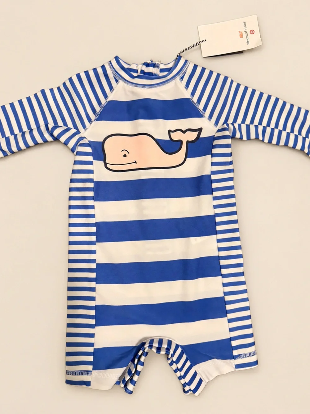 NWT Vineyard Vines x Target Blue & White Striped One-Piece Rash Guard – Size 12M